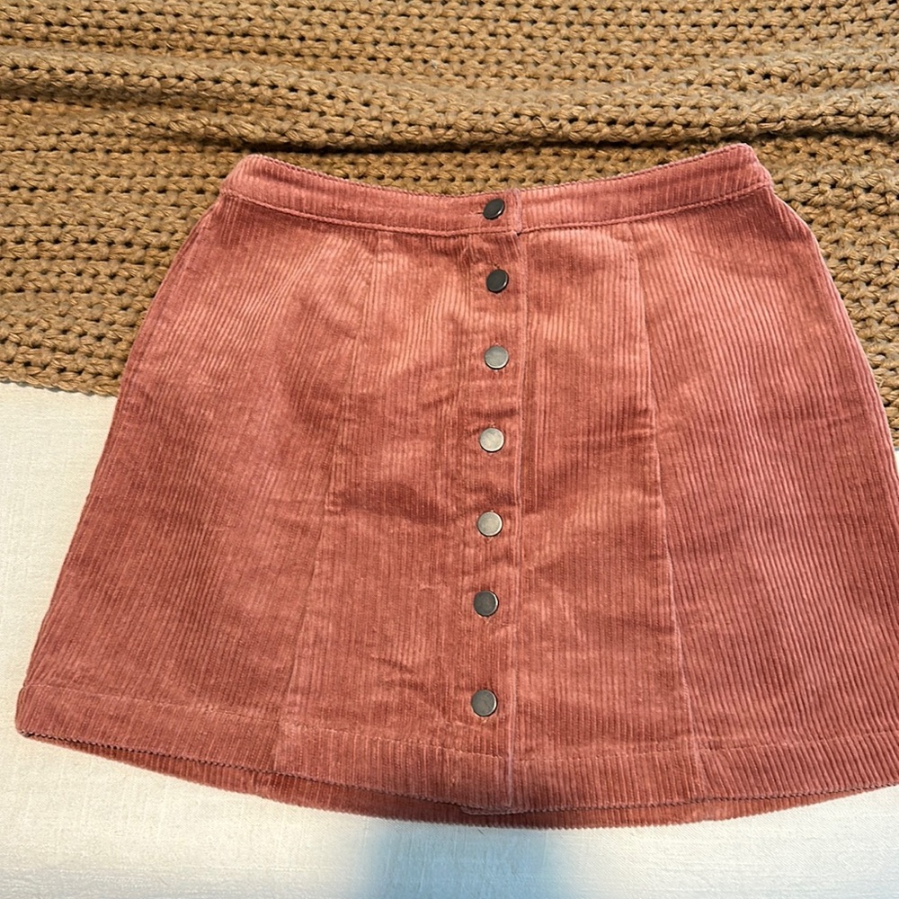 Forever21 button down, corduroy skirt